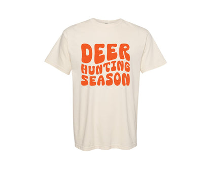 brand:Comfort Colors|color:Ivory|Retro Deer Hunting Season Design 2 Graphic T-Shirt