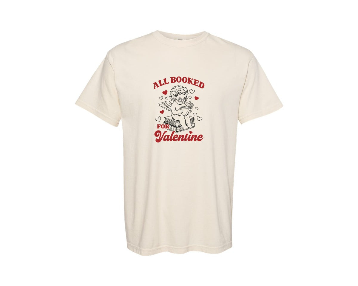 brand:Comfort Colors|color:Ivory|All Booked For Valentines Day Cupid 2 Graphic T-Shirt