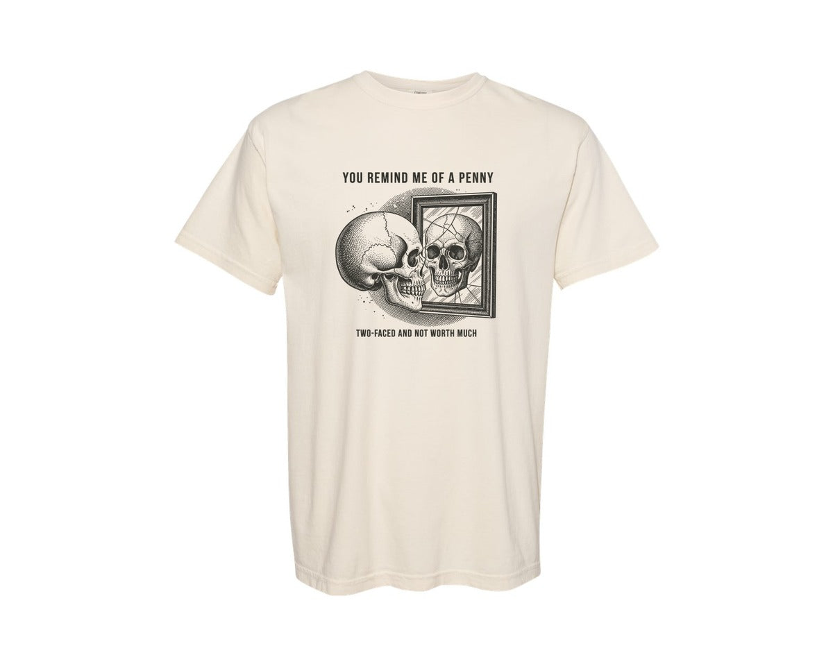brand:Comfort Colors|color:Ivory|Funny Sarcastic Skull Skeleton Graphic T-Shirt