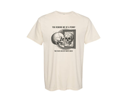 brand:Comfort Colors|color:Ivory|Funny Sarcastic Skull Skeleton Graphic T-Shirt