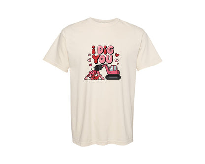 brand:Comfort Colors|color:Ivory|Valentines Day I Dig You Graphic T-Shirt