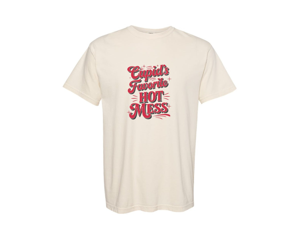 brand:Comfort Colors|color:Ivory|Valentine Cupids Favorite Graphic T-Shirt