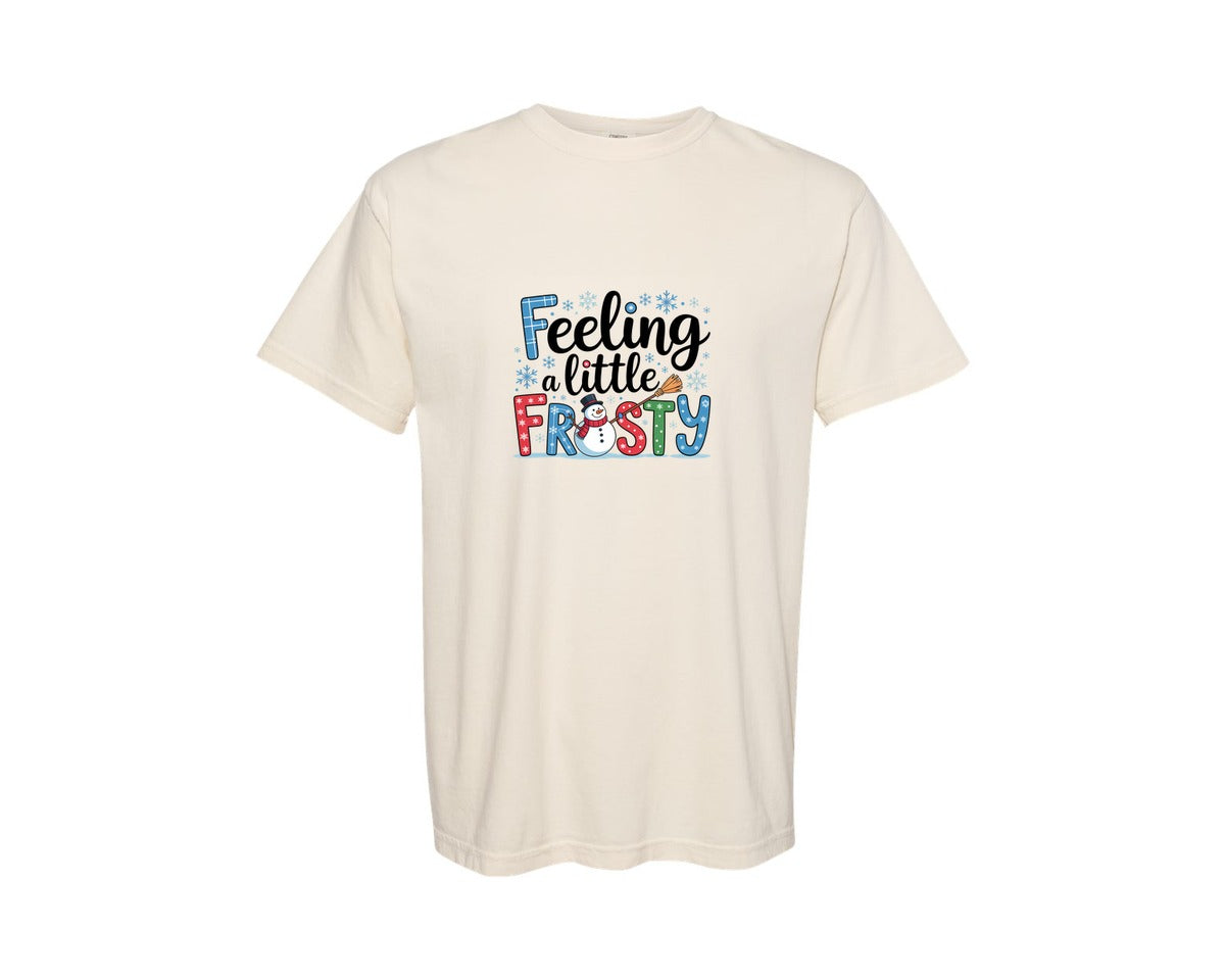 brand:Comfort Colors|color:Ivory|Christmas Snowman Little Frosty Graphic T-Shirt