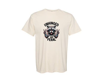 brand:Comfort Colors|color:Ivory|Cute But Feral Funny Raccoon Shirt Graphic T-Shirt