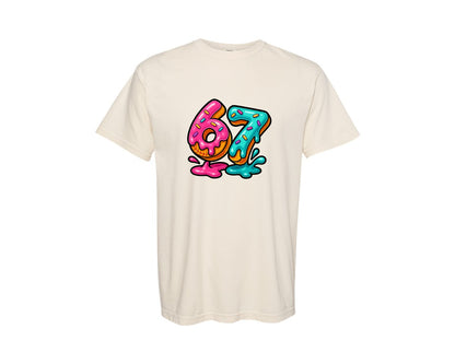 brand:Comfort Colors|color:Ivory|Six Seven Ice Cream Baseball Drip 67 Graphic T-Shirt