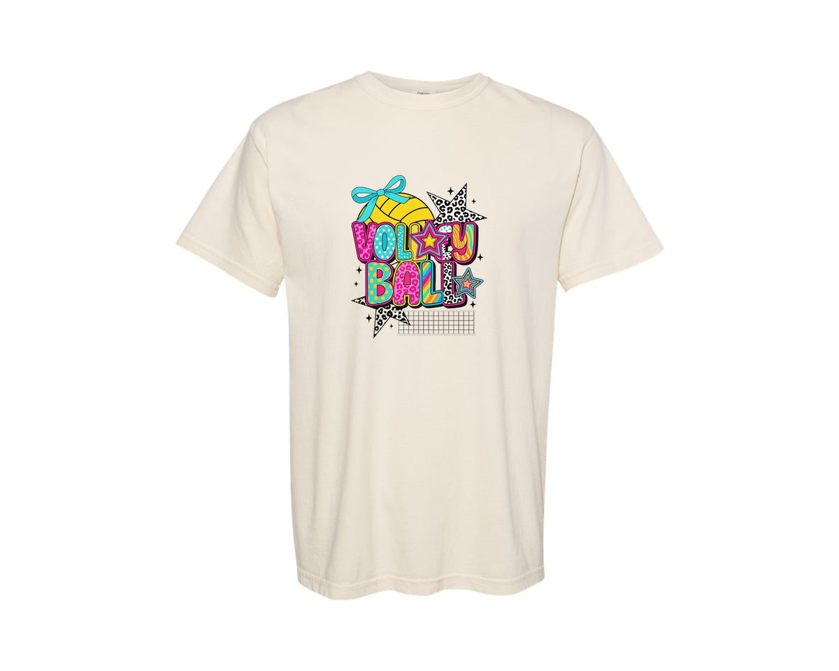 brand:Comfort Colors|color:Ivory|Preppy Volleyball Volleyball Graphic T-Shirt