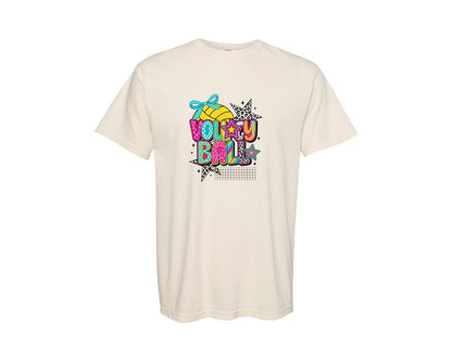 brand:Comfort Colors|color:Ivory|Preppy Volleyball Volleyball Graphic T-Shirt