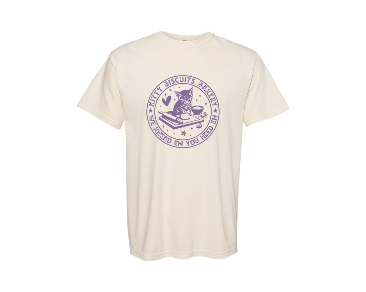 brand:Comfort Colors|color:Ivory|Kitty Biscuits We Knead Em You Need Em Graphic T-Shirt