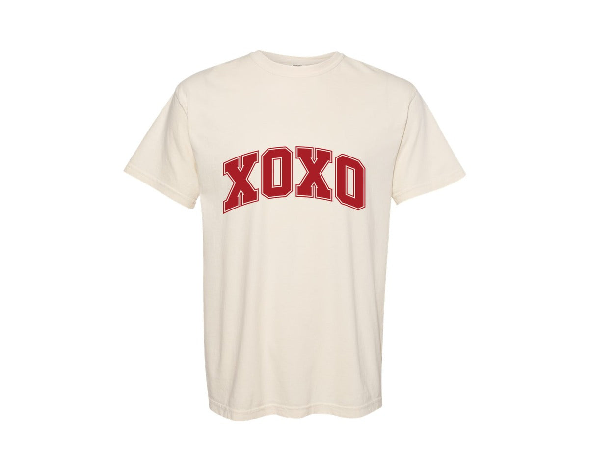 brand:Comfort Colors|color:Ivory|Retro Xoxo Varsity Graphic T-Shirt