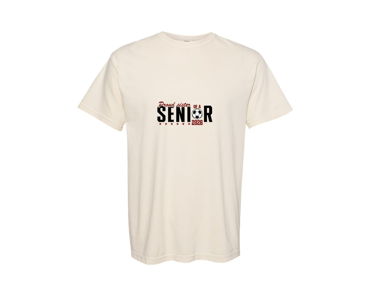 brand:Comfort Colors|color:Ivory|Proud Sister Of A Senior 2026 Graphic T-Shirt