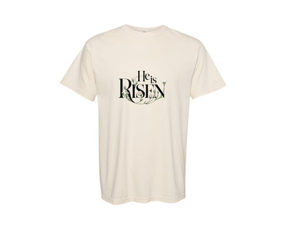brand:Comfort Colors|color:Ivory|He Is Risen Design 3 Graphic T-Shirt