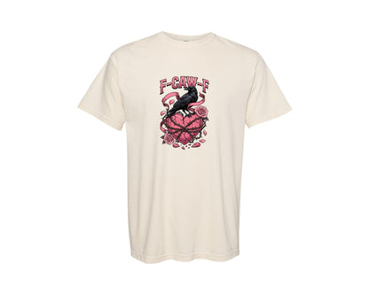 brand:Comfort Colors|color:Ivory|Gothic Crow Anti Valentine Tshirt Graphic T-Shirt