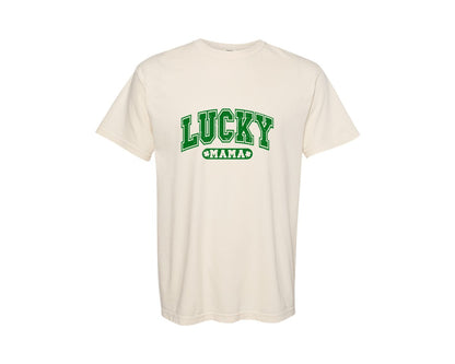 brand:Comfort Colors|color:Ivory|Lucky Mama St Patricks Day 4 Graphic T-Shirt