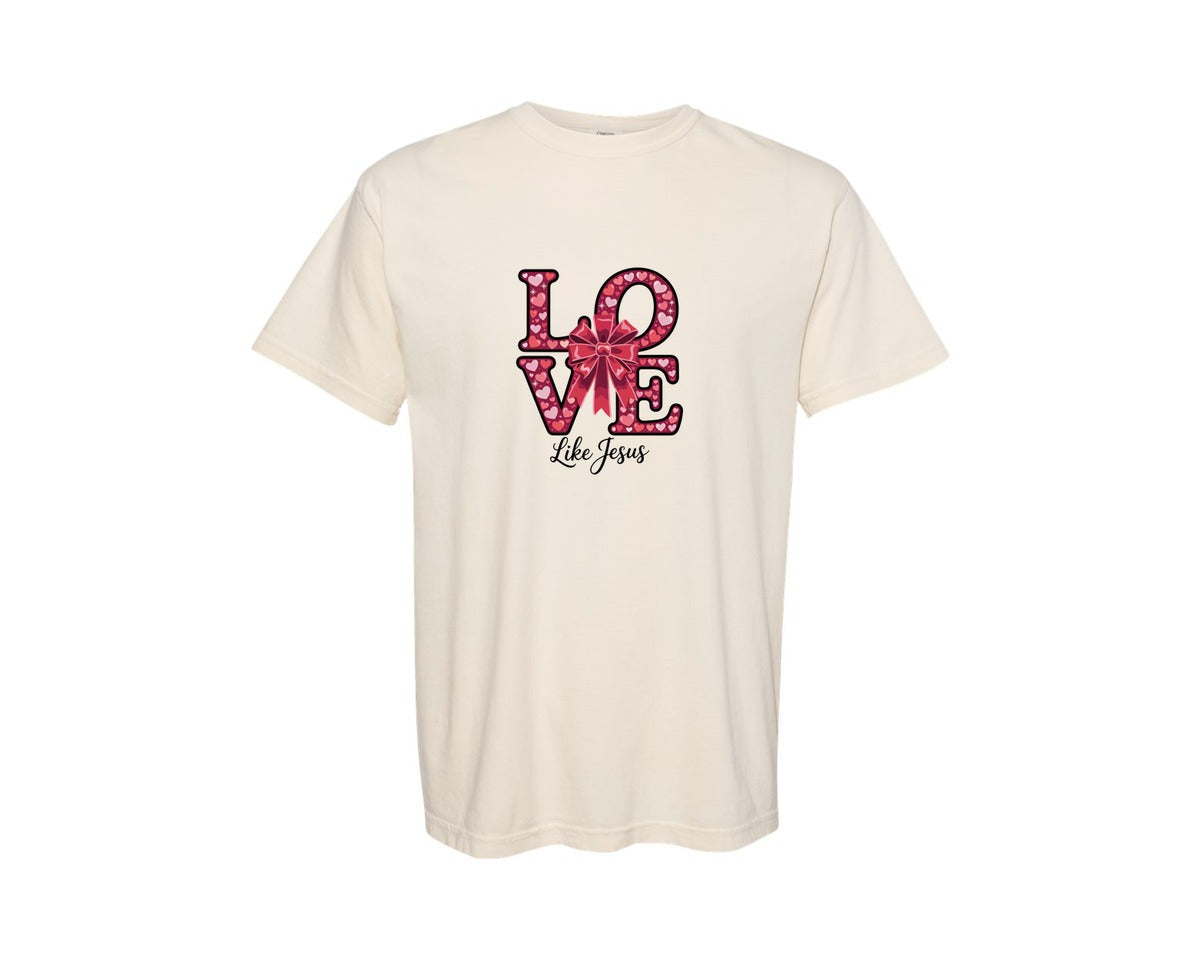 brand:Comfort Colors|color:Ivory|Love Like Jesus Valentine 3 Graphic T-Shirt
