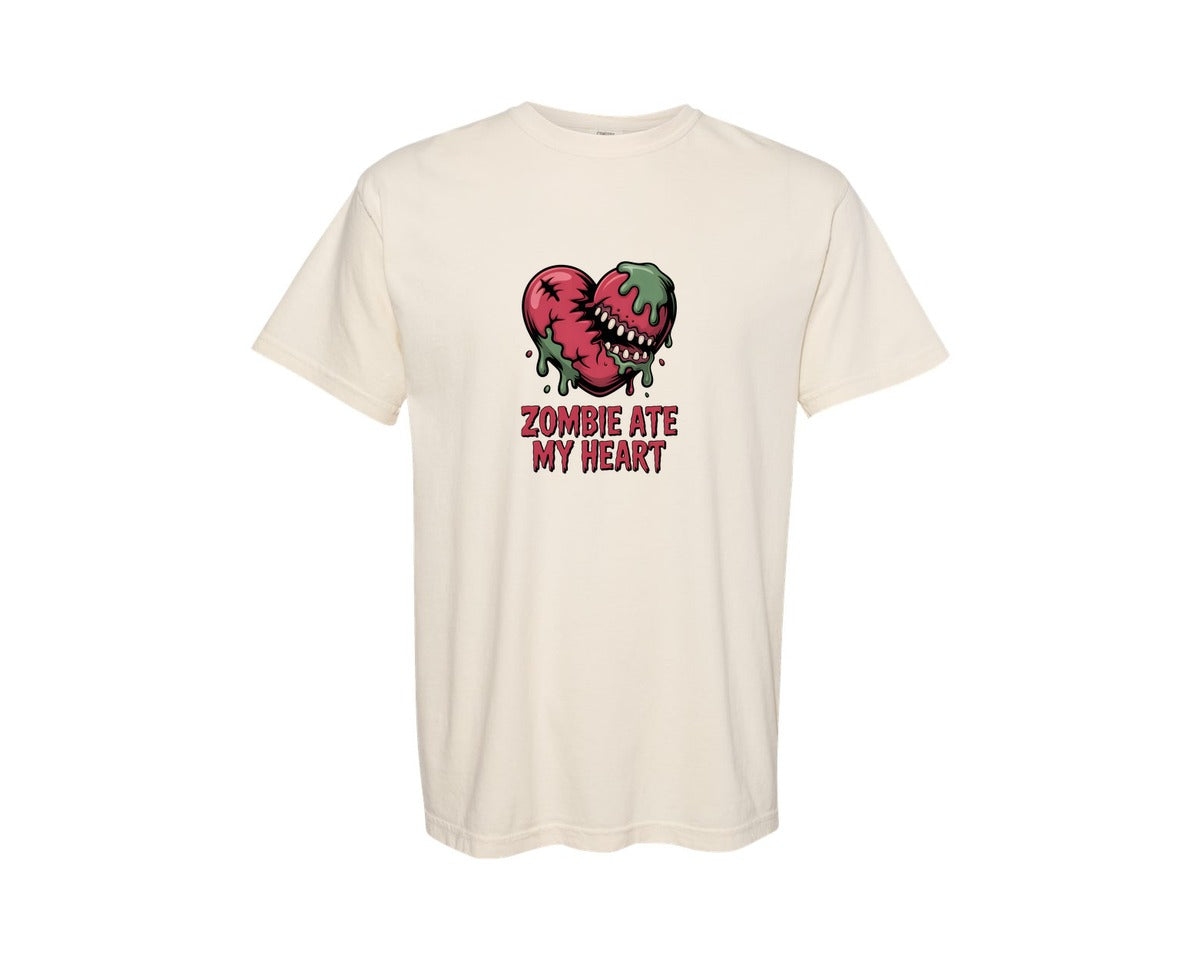 brand:Comfort Colors|color:Ivory|Valentine Embroidery 2 Graphic T-Shirt