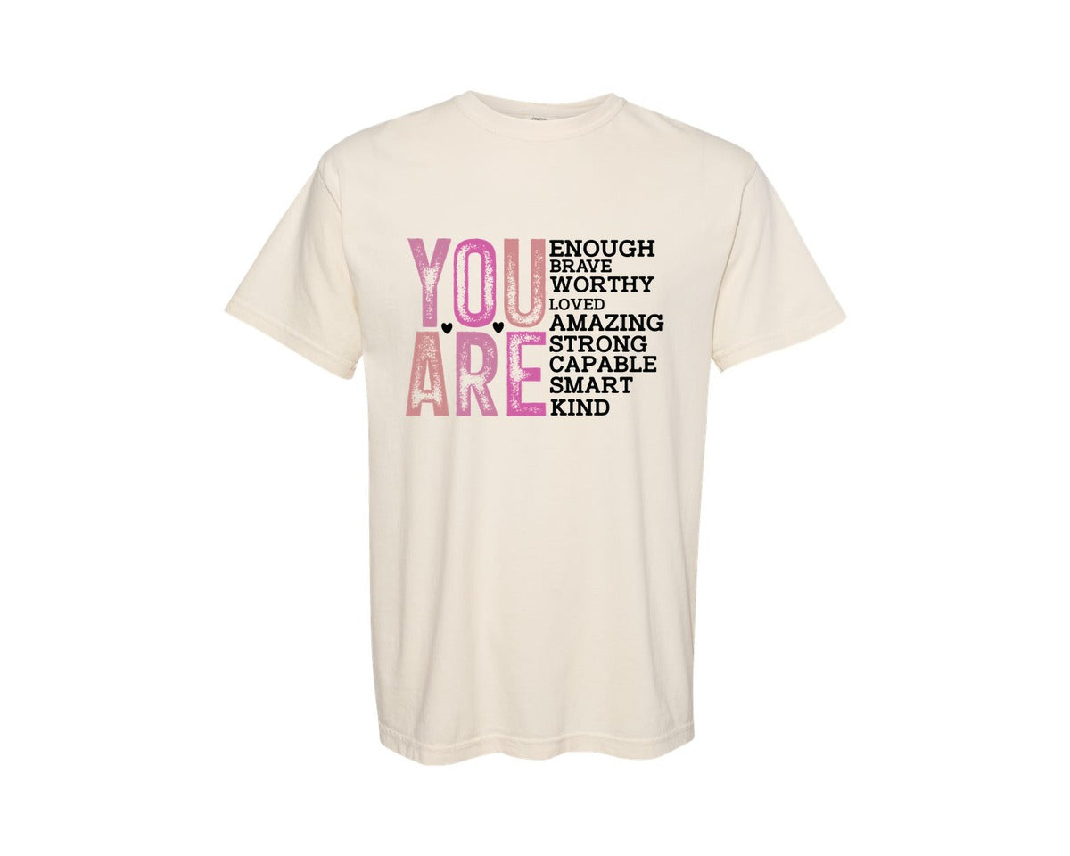 brand:Comfort Colors|color:Ivory|You Are Inspirational Motivat Graphic T-Shirt