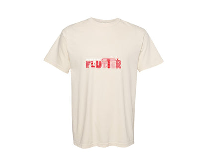 brand:Comfort Colors|color:Ivory|Make My Heart Flutter Valentine Graphic T-Shirt