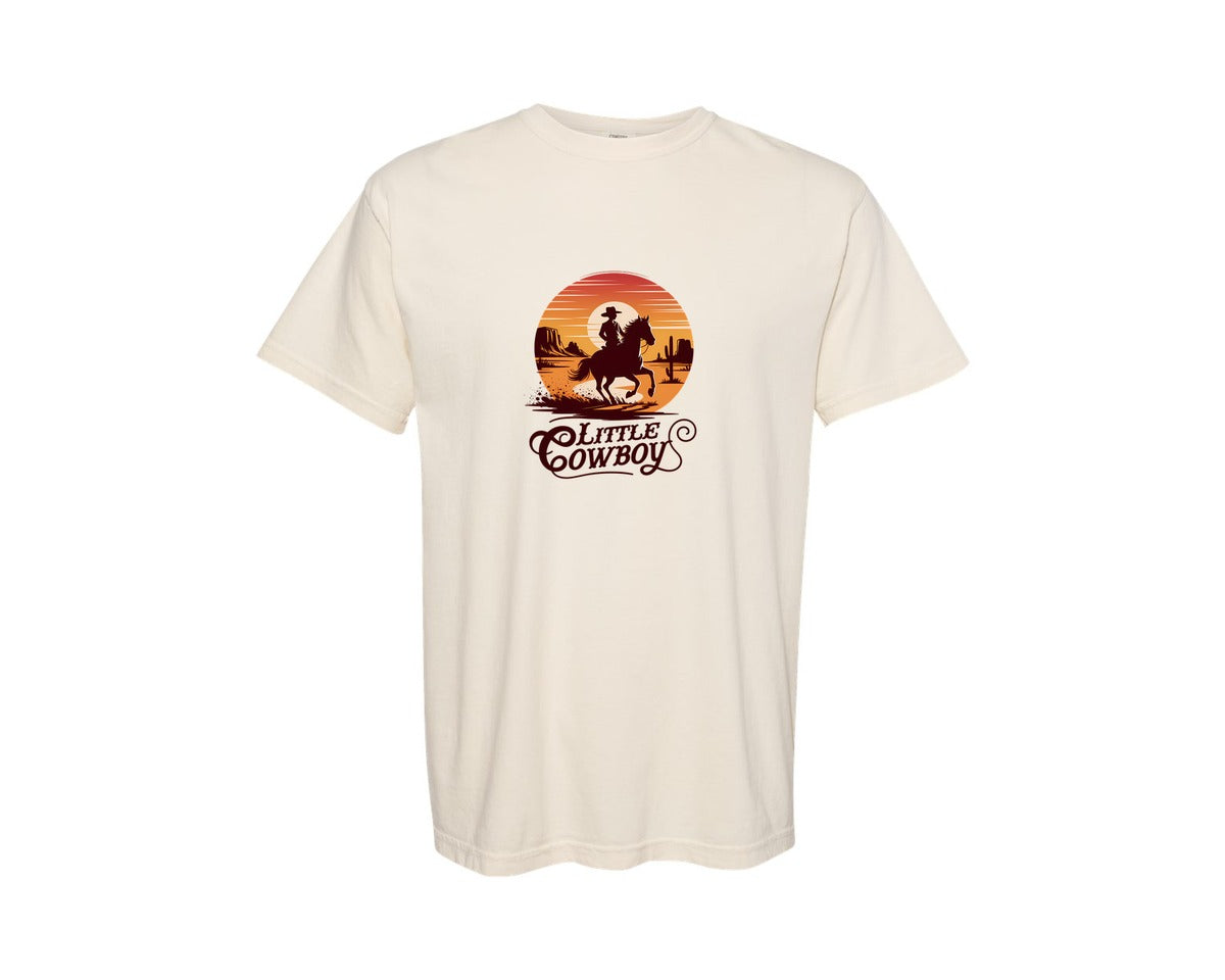 brand:Comfort Colors|color:Ivory|Little Cowboy Western Horse Riding 3 Graphic T-Shirt