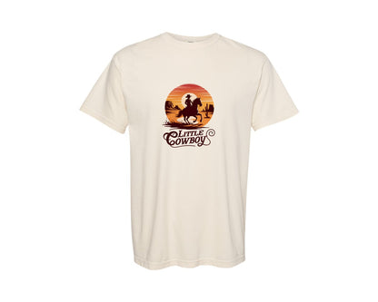 brand:Comfort Colors|color:Ivory|Little Cowboy Western Horse Riding 3 Graphic T-Shirt
