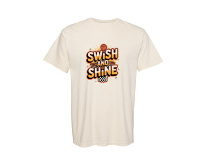 brand:Comfort Colors|color:Ivory|Basketball Swish And Shine Shirt Graphic T-Shirt