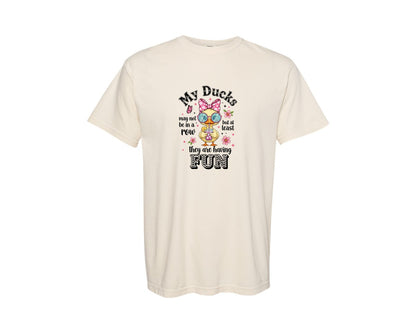 brand:Comfort Colors|color:Ivory|Ducks Not In A Row Mental Health Graphic T-Shirt