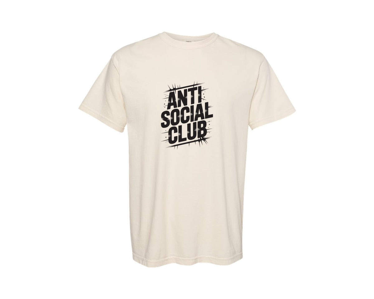 brand:Comfort Colors|color:Ivory|Anti Social Club Bold Typography Graphic T-Shirt