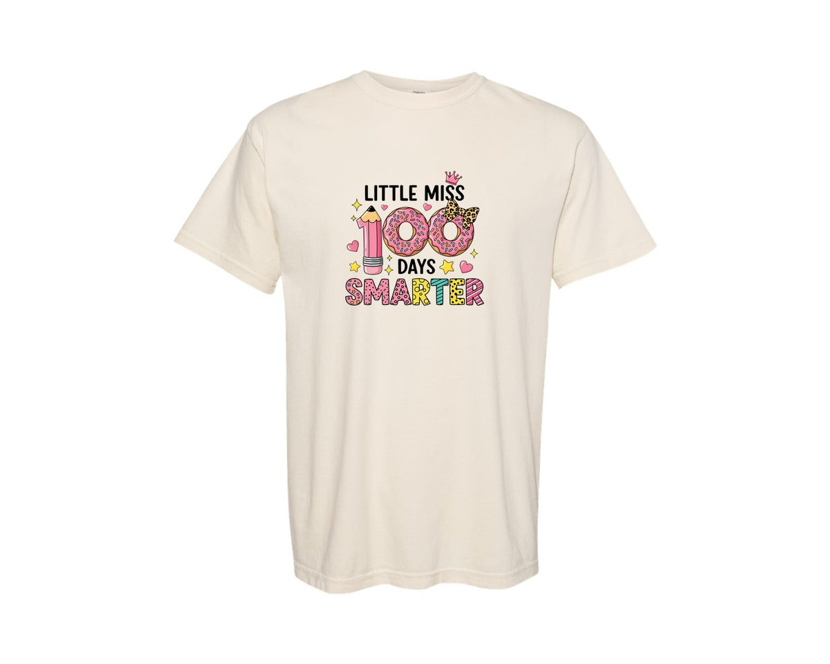 brand:Comfort Colors|color:Ivory|Cute Donut Pencil 100Th Day Of School Graphic T-Shirt