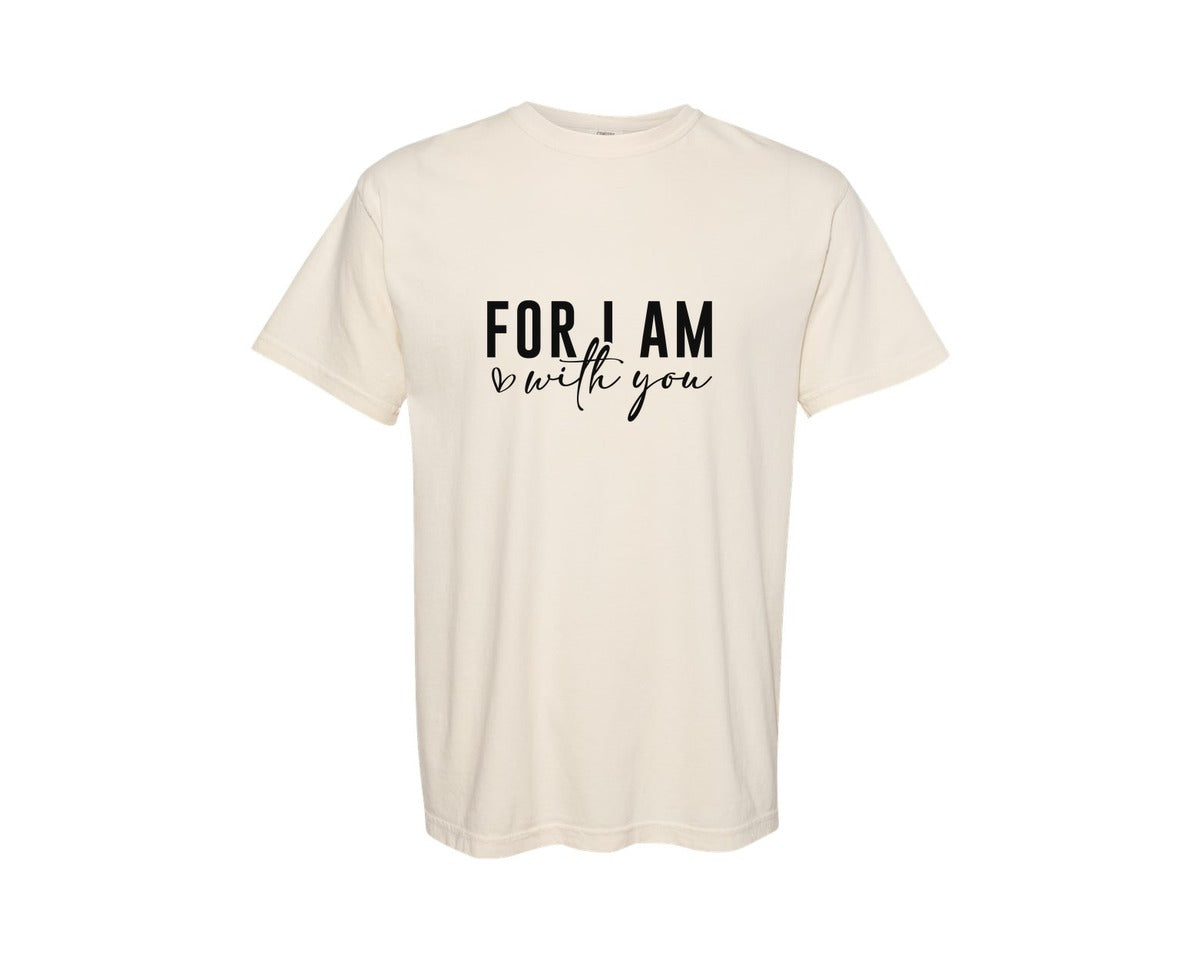 brand:Comfort Colors|color:Ivory|Fear Not Isaiah Sleeve Faith Design Graphic T-Shirt