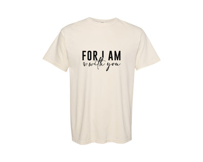 brand:Comfort Colors|color:Ivory|Fear Not Isaiah Sleeve Faith Design Graphic T-Shirt