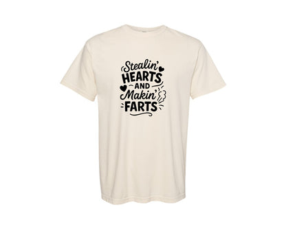 brand:Comfort Colors|color:Ivory|Stealing Hearts And Making Farts Graphic T-Shirt