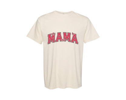 brand:Comfort Colors|color:Ivory|Love Mama Varsity Mama Valentine Graphic T-Shirt
