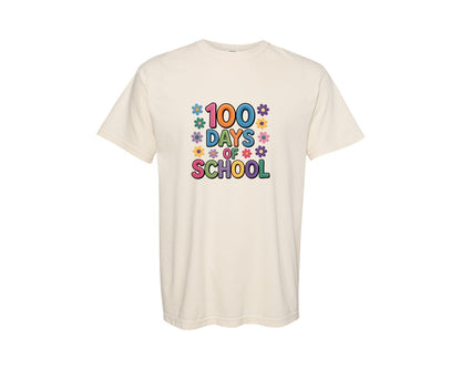 brand:Comfort Colors|color:Ivory|Latch Hook Yarn 100 Days Of School D 2 Graphic T-Shirt