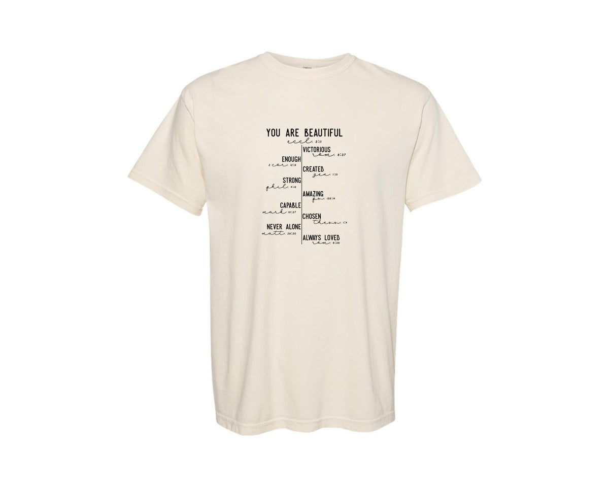 brand:Comfort Colors|color:Ivory|Created With A Purpose You Are Graphic T-Shirt