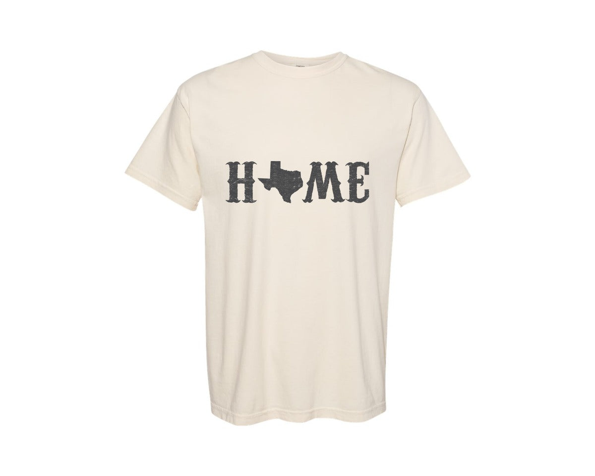 brand:Comfort Colors|color:Ivory|Texas Lettering With Texas Map Graphic T-Shirt