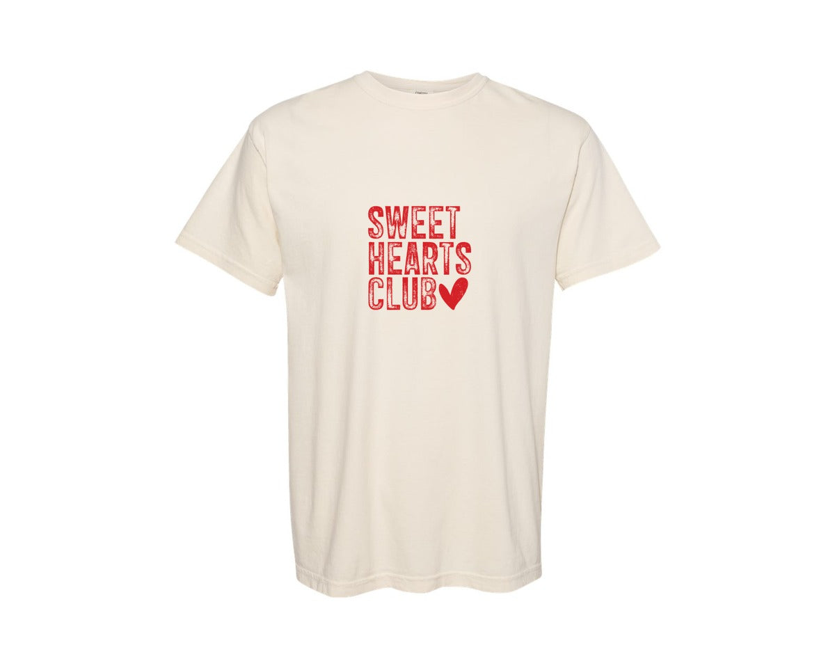 brand:Comfort Colors|color:Ivory|Sweet Hearts Club Boy Valentine Graphic T-Shirt
