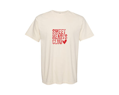 brand:Comfort Colors|color:Ivory|Sweet Hearts Club Boy Valentine Graphic T-Shirt