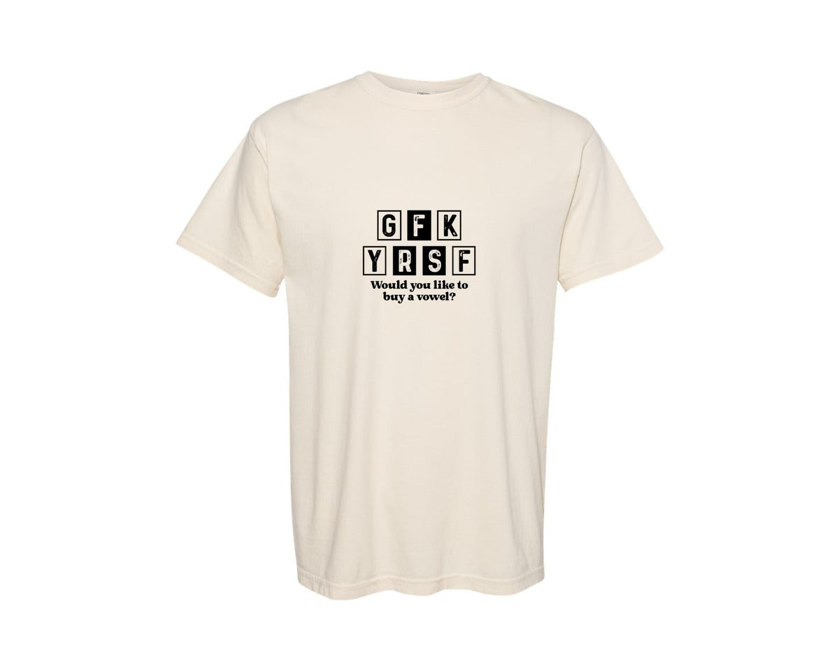 brand:Comfort Colors|color:Ivory|Funny Sarcastic Need A Vowel Adult Graphic T-Shirt