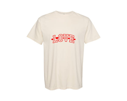 brand:Comfort Colors|color:Ivory|Love Valentine Love Graphic T-Shirt