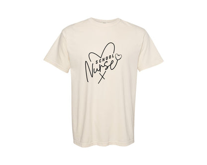 brand:Comfort Colors|color:Ivory|School Nurse 155 Graphic T-Shirt