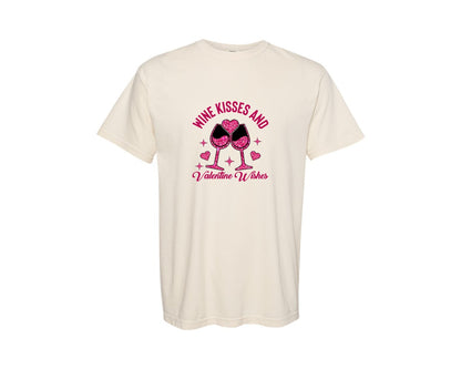 brand:Comfort Colors|color:Ivory|Wine Kisses And Valentine Wishes 2 Graphic T-Shirt