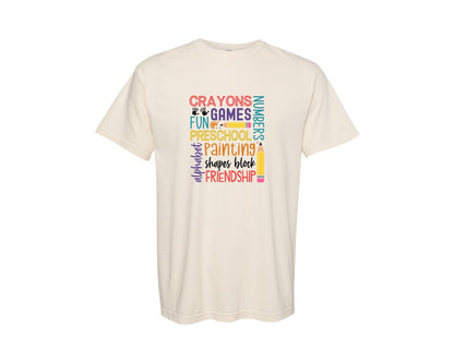 brand:Comfort Colors|color:Ivory|School Teacher Retro Graphic T-Shirt