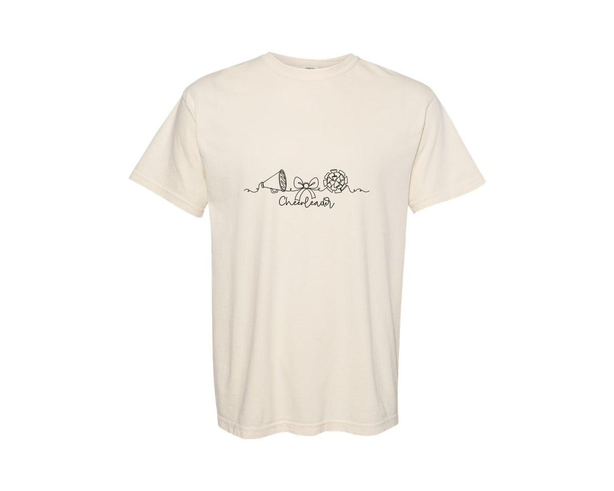 brand:Comfort Colors|color:Ivory|Cheer Single Line Art Graphic T-Shirt