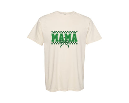 brand:Comfort Colors|color:Ivory|St Patricks Day Mama Bow Graphic T-Shirt