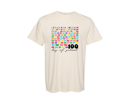 brand:Comfort Colors|color:Ivory|100Th Day Of School Teacher Kids 100 2 Graphic T-Shirt