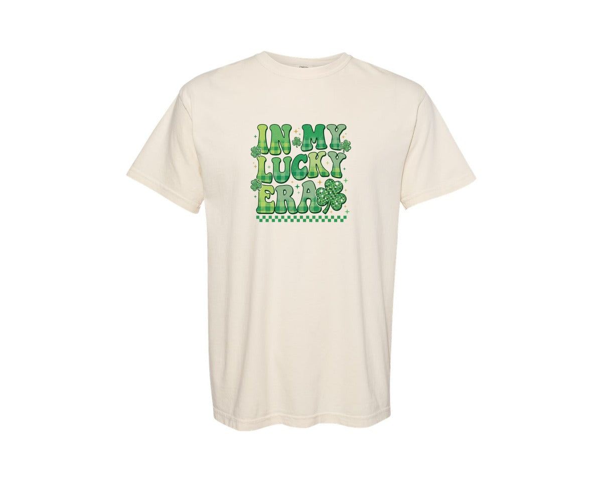 brand:Comfort Colors|color:Ivory|In My Lucky Era St Patricks Day 4 Graphic T-Shirt