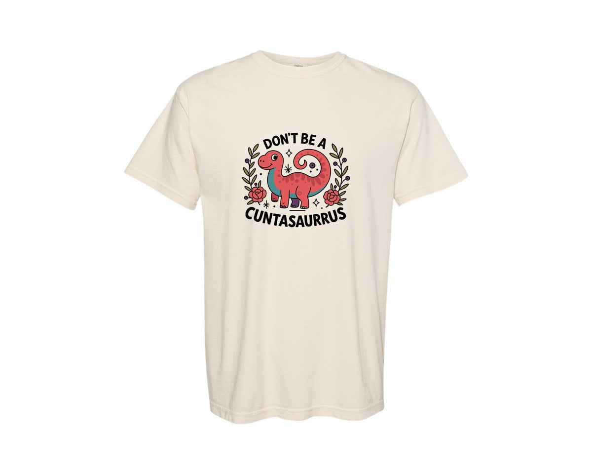 brand:Comfort Colors|color:Ivory|Sassy Dino Floral Cute Sarcastic Graphic T-Shirt