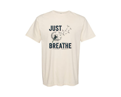 brand:Comfort Colors|color:Ivory|Just Breathe Dandelion Mindfulness Graphic T-Shirt