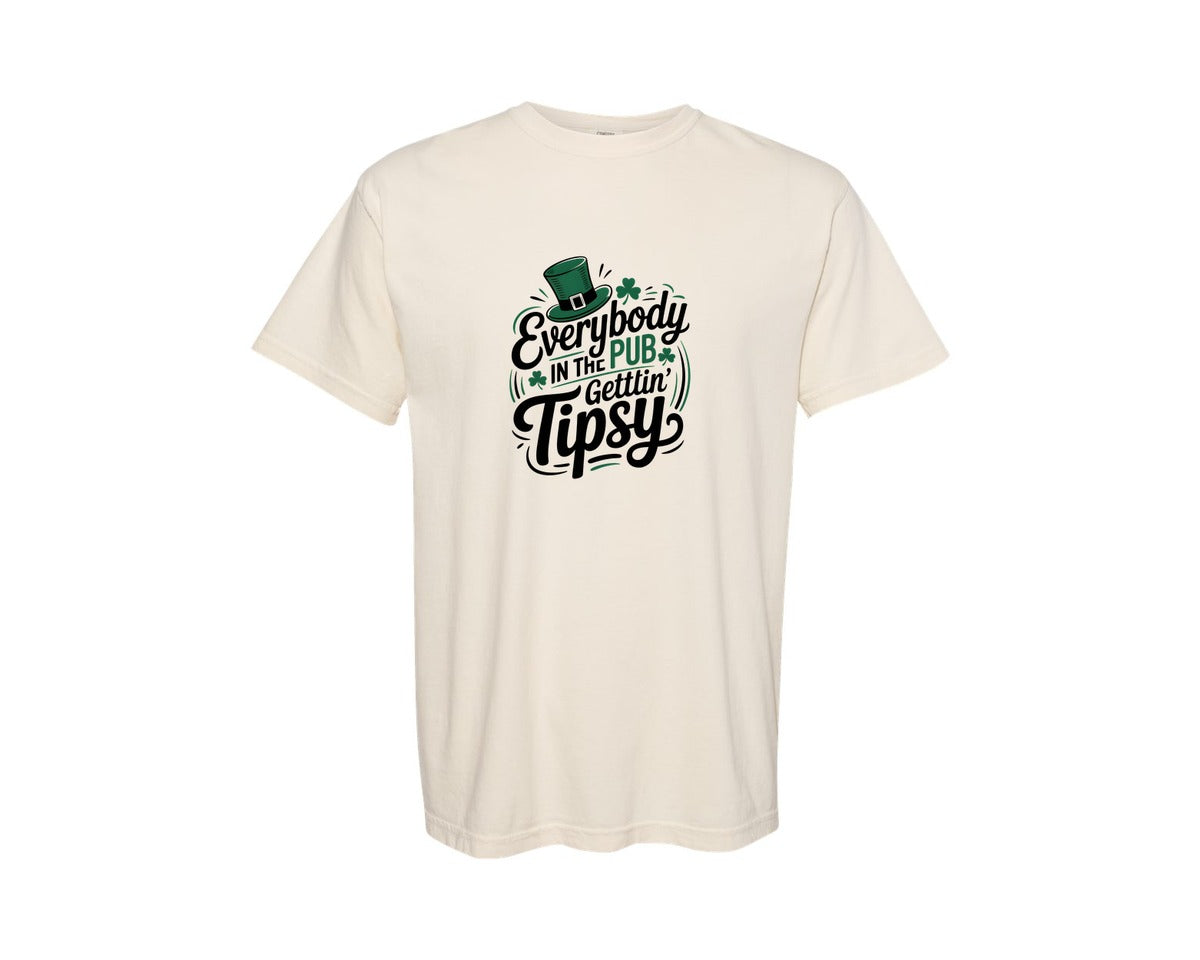 brand:Comfort Colors|color:Ivory|Everybody In The Pub Gettin Tipsy 5 Graphic T-Shirt