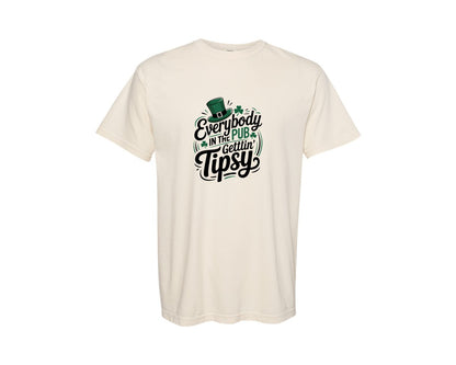 brand:Comfort Colors|color:Ivory|Everybody In The Pub Gettin Tipsy 5 Graphic T-Shirt