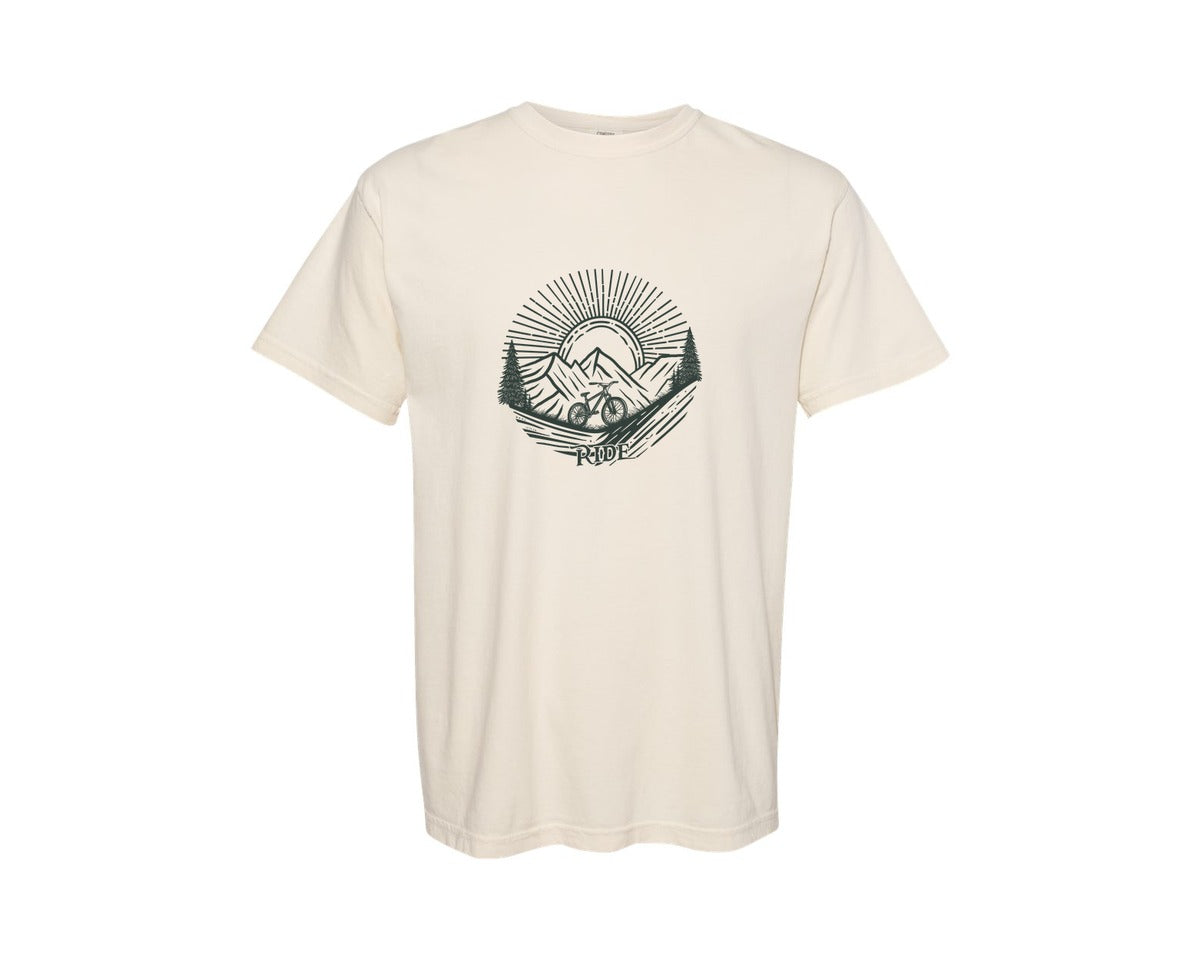 brand:Comfort Colors|color:Ivory|Ride Your Mountain Bike Cycling T Shirt Graphic T-Shirt